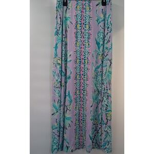Lilly Pulitzer Suri Large Maxi Skirt Impawsible Lilac Verbena Purple Rayon 30031